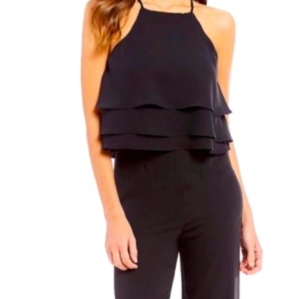 Gianni Bini - black ruffle wide leg jumper, size 12